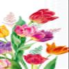 IHR Ideal Home Range Dinner Napkins Disposable 3-Ply Paper Hand Towels, 8.25" x 4.5", Bright Tulips, 16-Count view 1