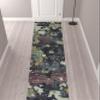 2' X 10' Navy and Green Abstract Power Loom Stain Resistant Runner Rug view 2