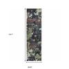 2' X 10' Navy and Green Abstract Power Loom Stain Resistant Runner Rug view 3