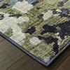 2' X 10' Navy and Green Abstract Power Loom Stain Resistant Runner Rug view 4