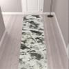 2' X 10' Charcoal and White Abstract Power Loom Stain Resistant Runner Rug view 2