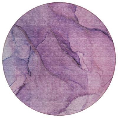 Addison Rugs Chantille ACN607 Purple 8' x 8' Indoor Outdoor Round Rug, Easy Clean, Machine Washable, Non Shedding, Bedroom, Living Room, Dining Room, Kitchen, Patio Rug