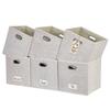 DECOMOMO Felt Storage Bins, 13 inch Cube Storage Bins with Labels for Organization (Cube 13" / 6pcs, Beige) view 1