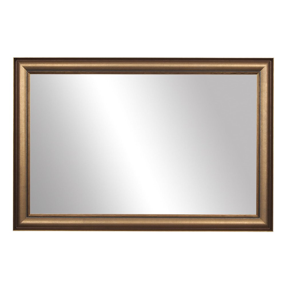 Frame My Mirror Brown Framed Mirror, 22" x 30" Mirror for Bathroom, Wood Frame, True Reflections Glass, Bronze Finish, Oxfordshire Design, Hangs Horizontally or Vertically, Made in USA