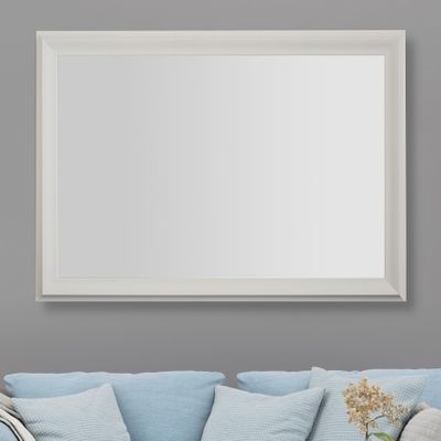 Frame My Mirror White Framed Mirror, 20" x 36" Mirror for Bathroom, Wood Frame, True Reflections Glass, Pure White Finish, Woodford Design, Hangs Horizontally or Vertically, Made in USA