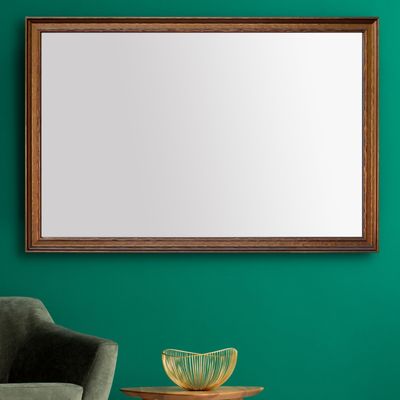 Frame My Mirror Brown Bathroom Mirror for Wall, 28" x 54" Bronze Bathroom Vanity Mirror, Made in USA, Hangs Horizontally or Vertically, Crenshaw Design