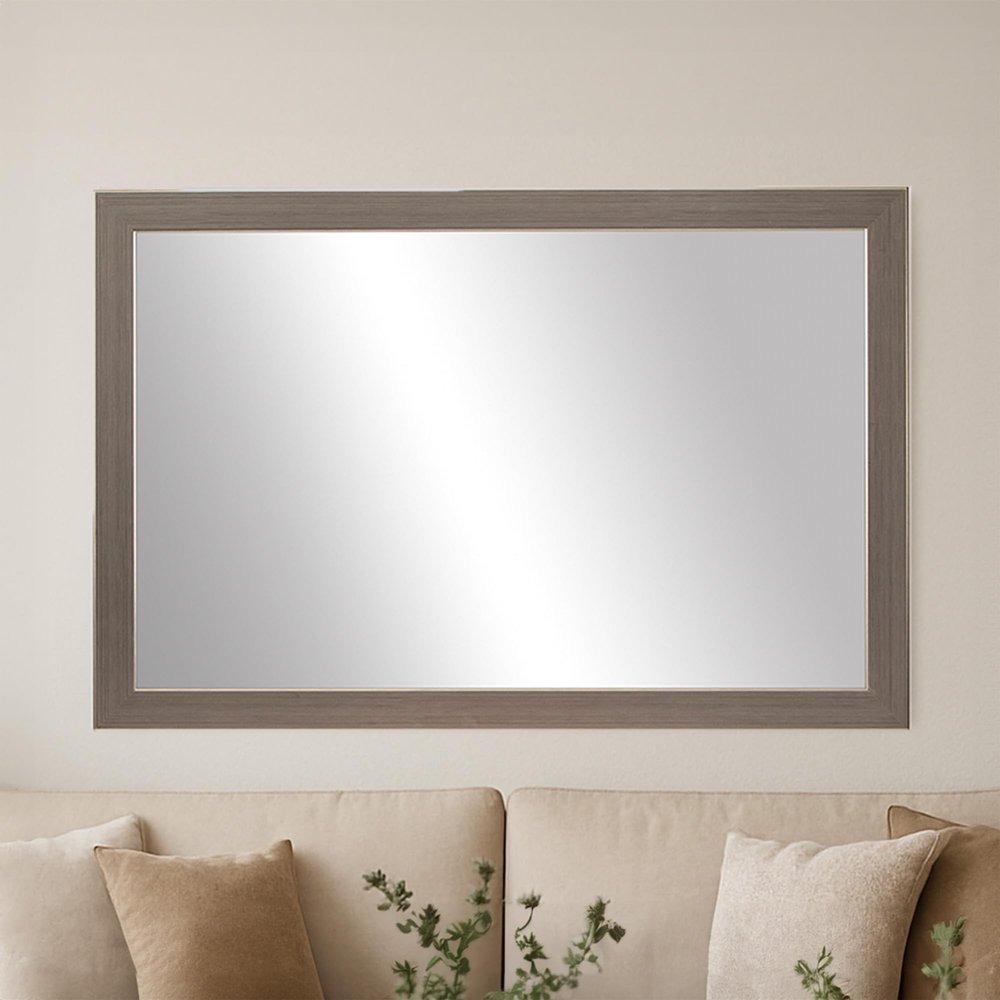 Frame My Mirror Gold Bathroom Mirror for Wall, 28" x 36" Gold Bathroom Vanity Mirror, Made in USA, Hangs Horizontally or Vertically, Meade Design
