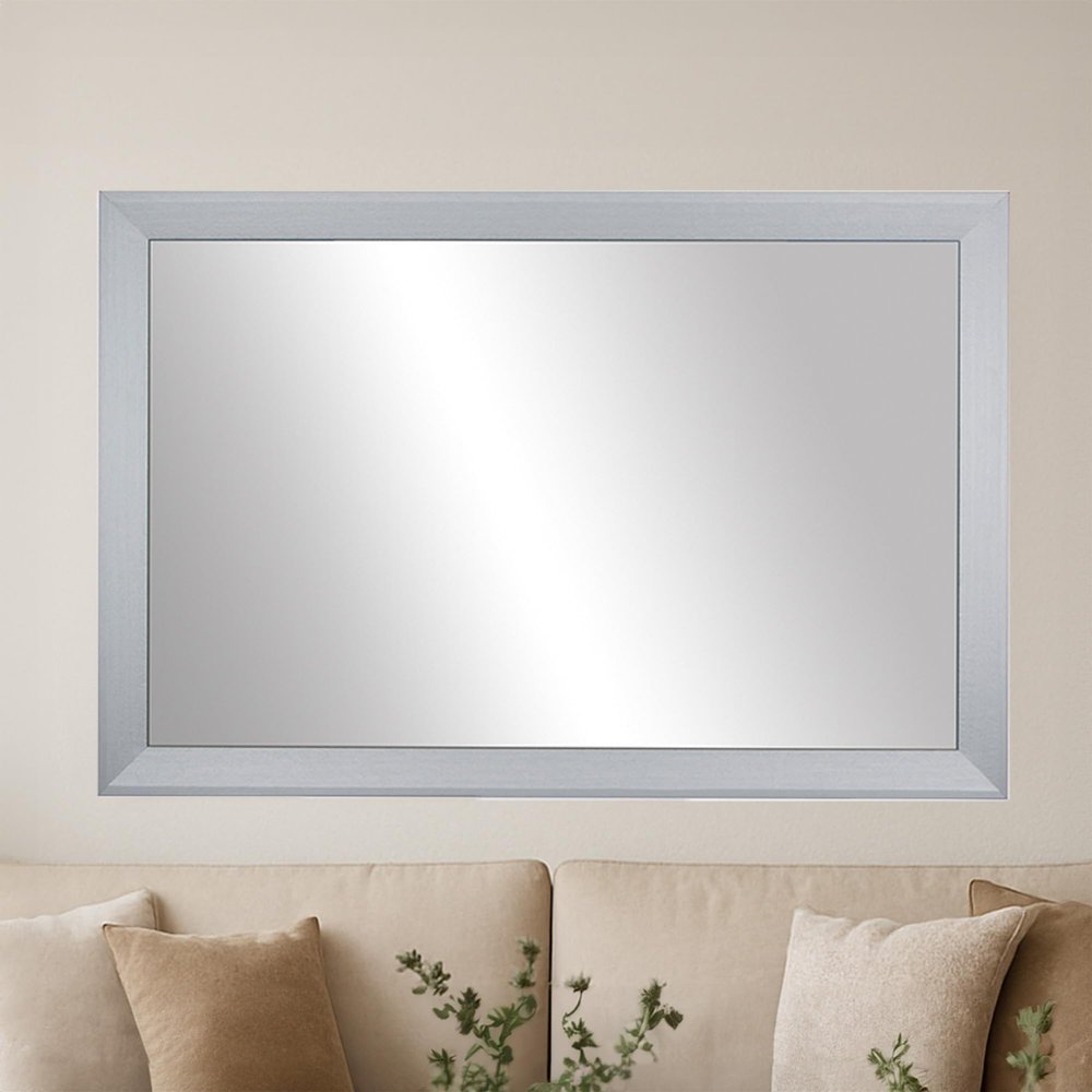 Frame My Mirror Silver Bathroom Mirror for Wall, 20" x 24" Chrome Bathroom Vanity Mirror, Made in USA, Hangs Horizontally or Vertically, Larue Design