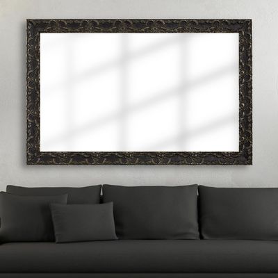 Frame My Mirror Silver Bathroom Mirror for Wall, 30" x 54" Blackened Satin Nickel Bathroom Vanity Mirror, Made in USA, Hangs Horizontally or Vertically, Maricopa Design