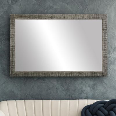 Frame My Mirror Silver Bathroom Mirror for Wall, 30" x 54" Blackened Satin Nickel Bathroom Vanity Mirror, Made in USA, Hangs Horizontally or Vertically, Huntington Design
