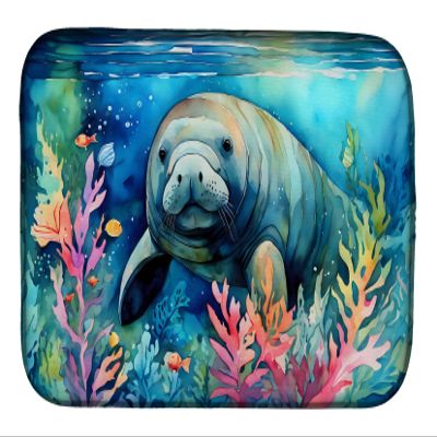 Caroline's Treasures DAC2812DDM Manatee Dish Drying Mat Absorbent Dish Drying Mat Pad for Kitchen Counter Dish Drainer Mat for Countertop, 14 x 21", Multicolor