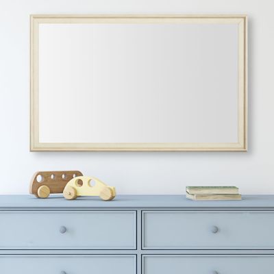 Frame My Mirror Ivory Bathroom Mirror for Wall, 20" x 48" Antique White Bathroom Vanity Mirror, Made in USA, Hangs Horizontally or Vertically, Kendall Design