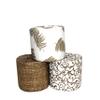 Decorative Toilet Paper Covers, 9 Paper Wraps, 3 of Each of the Designs, Fits Any Size Toilet Paper Roll (Pattern: Burlap Frond) view 1