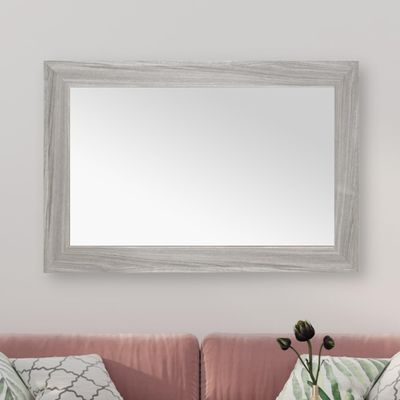 Frame My Mirror Grey Framed Mirror, 20" x 36" Mirror for Bathroom, Wood Frame, True Reflections Glass, Driftwood Textured Finish, Pendleton Design, Hangs Horizontally or Vertically, Made in USA