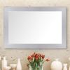 Frame My Mirror Silver Framed Mirror, 32" x 54" Mirror for Bathroom, Wood Frame, True Reflections Glass, Brushed Chrome Finish, Pendleton Design, Hangs Horizontally or Vertically, Made in USA view 1
