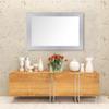 Frame My Mirror Silver Framed Mirror, 32" x 54" Mirror for Bathroom, Wood Frame, True Reflections Glass, Brushed Chrome Finish, Pendleton Design, Hangs Horizontally or Vertically, Made in USA view 2