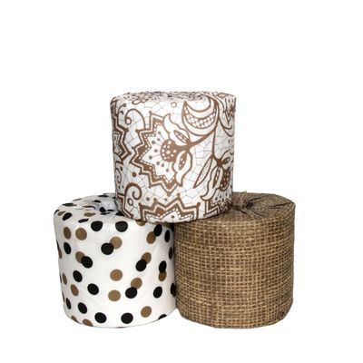 Decorative Toilet Paper Covers, 9 Paper Wraps, 3 of Each of The Designs, Fits Any Size Toilet Paper Roll (Pattern: Lace Dots)
