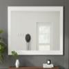 Frame My Mirror White Framed Mirror, 30" x 54" Mirror for Bathroom, Wood Frame, True Reflections Glass, Pure White Finish, Pendleton Design, Hangs Horizontally or Vertically, Made in USA view 4