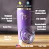 Bevvee Great Lakes Maps - Insulated Coffee Tumbler Cup with Sliding Lid - Stainless Steel Insulated Mug - Cute Outdoor Camping Mug - Purple view 4