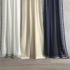 Lush Decor Olivia RIC Rac Embroidery Border Window Curtain Panel Single 42" W x 84" L Light Linen & Black - White Curtains for Living Room Or Bedroom view 3