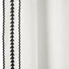 Lush Decor Olivia RIC Rac Embroidery Border Window Curtain Panel Single 42" W x 84" L Light Linen & Black - White Curtains for Living Room Or Bedroom view 4