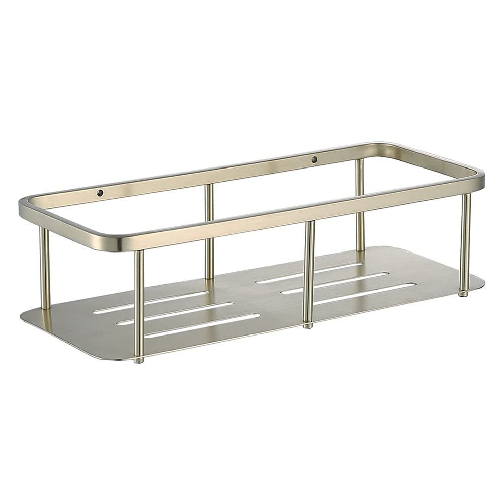 Shower Caddy Stainless Steel Shelves Bathroom Shower Shelf, Storage Rack, Bathroom Shelf, Wall Mount Shelf, Shampoo Holder Basket Bathroom Organizer (Color : Brushed Gold)