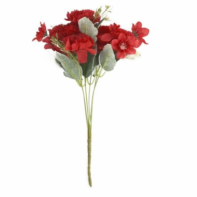 Balsa Circle 3 Bushes Red 14 in Artificial Flowers Silk Carnation Floral Bouquets Wedding Party Events Reception Decorations Supplies Supplies