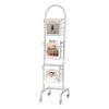 GRFIT Magazine Rack Brochure Stand Magazine Rack, Brochure Display Stand with Wheels, 3 Pockets Magazine Holder Newspaper Stand for Newspaper and Products Exhibition Magazine Display view 1