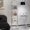 GRFIT Magazine Rack Brochure Stand Magazine Rack, Brochure Display Stand with Wheels, 3 Pockets Magazine Holder Newspaper Stand for Newspaper and Products Exhibition Magazine Display view 4