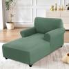Chaise Lounge Cover, Stretch Chaise Covers for Living Room Chaise Slipcover with Double Arm Chaise Lounge Slipcover for Bedroom Chaise Soft Sofa Cover (Grass Green) view 2