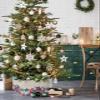 Christmas Tree Collar, 4th of July Tree Skirts Xmas Tree Trunk Ring Collar Box Stand Cover for Artificial Trees Base Holder Cover Festival Decor Independence Day American Love Heart view 2