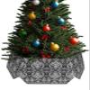 Christmas Tree Collar, Black and White Tree Skirts Xmas Tree Trunk Ring Collar Box Stand Cover for Artificial Trees Base Holder Cover Festival Decor Modern Luxurious Geometric Abstract Art view 1