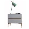 Bed Side Table Modern Nightstand, Bedside Table with Faux Leather Appearance Design, Wooden Frame and Metal Table Legs, Bedroom Living Room FurnitureLight Gray Night Stand (Size : L40xD40xH48cm) view 1