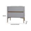 Bed Side Table Modern Nightstand, Bedside Table with Faux Leather Appearance Design, Wooden Frame and Metal Table Legs, Bedroom Living Room FurnitureLight Gray Night Stand (Size : L40xD40xH48cm) view 3