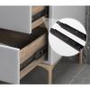 Bed Side Table Modern Nightstand, Bedside Table with Faux Leather Appearance Design, Wooden Frame and Metal Table Legs, Bedroom Living Room FurnitureLight Gray Night Stand (Size : L40xD40xH48cm) view 4