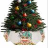 Christmas Tree Collar, Hello Summer Tree Skirts Xmas Tree Trunk Ring Collar Box Stand Cover for Artificial Trees Base Holder Cover Festival Decor Watermolen Gnomes Green Botanical Sunflower view 1