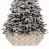 Christmas Tree Collar, Coastal Tree Skirts Xmas Tree Trunk Ring Collar Box Stand Cover for Artificial Trees Base Holder Cover Festival Decor Summer Beach Starfish Ocean Conch Shell view 1