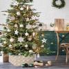 Christmas Tree Collar, Coastal Tree Skirts Xmas Tree Trunk Ring Collar Box Stand Cover for Artificial Trees Base Holder Cover Festival Decor Summer Beach Starfish Ocean Conch Shell view 2