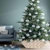 Christmas Tree Collar, Coastal Tree Skirts Xmas Tree Trunk Ring Collar Box Stand Cover for Artificial Trees Base Holder Cover Festival Decor Summer Beach Starfish Ocean Conch Shell view 4
