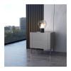 Bed side table Gray Nightstand 2 Drawers Large Capacity Wooden Bedside Table with Metal Legs Wear-resistant Rock Slate Countertop Nightstand for Bedroom Living Room Night stand ( Size : L40xD40xH50cm view 1