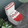 Epaihaiy Christmas Toilet Seat Cover Cute Snowman Toilet Lid Cover Toilet Tank Lid Cover for Bathroom Elongated Oblong Lids Stretch Polyester Toilet Cover view 2