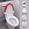 Epaihaiy Christmas Toilet Seat Cover Cute Snowman Toilet Lid Cover Toilet Tank Lid Cover for Bathroom Elongated Oblong Lids Stretch Polyester Toilet Cover view 3
