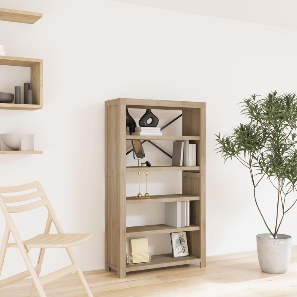 BaraSh 5-Tier Bookcase Office Furniture Bookshelf for Bedroom Bookshelve Office Bookcase 31.5"x11.8"x55.1" Solid Wood Acacia