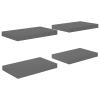 BaraSh Wall Shelves 4 pcs High Gloss Gray 15.7"x9.1"x1.5" MDF Shelving Wall Mounted Shelves for Bedroom Shelves for Wall Wall Shelves view 2