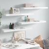 BaraSh Wall Shelves 4 pcs High Gloss White 31.5"x9.3"x1.5" MDF Shelving Wall Mounted Shelves for Bedroom Shelves for Wall Wall Shelves view 1
