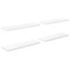 BaraSh Wall Shelves 4 pcs High Gloss White 31.5"x9.3"x1.5" MDF Shelving Wall Mounted Shelves for Bedroom Shelves for Wall Wall Shelves view 2