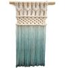 Ombre handmade Teal Macrame wall hanging, Bohemian Wall decor, Dip dyed wall tapestry, Beautiful natural cotton art piece with wooden dowel (Petal Pink) view 1