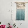 Ombre handmade Teal Macrame wall hanging, Bohemian Wall decor, Dip dyed wall tapestry, Beautiful natural cotton art piece with wooden dowel (Petal Pink) view 2