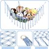 Stuffed Animal Hammock Corner, Hand-knitted Large Plushie Net Toy Hammock with Wooden Rings | Boho Cute Stuff Animal Storage for Nursery & Bedroom | Mesh Kids Toy Organizer Holder Nursery Room Decor view 2