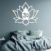 Metal Wall Art, Lotus Flower Metal Wall Decor, OM Lotus Flower Metal Wall Art, Metal OM Wall Decor, Lotus Wall Decor, Lotus Flower Wall Art, OM Wall Art, Yoga Wall Decor, Wall Hangings (White, 27"x24"|69x62cm) view 1